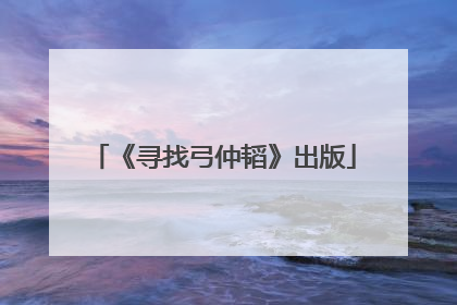 《寻找弓仲韬》出版