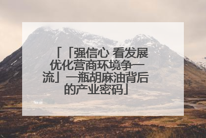 「强信心 看发展 优化营商环境争一流」一瓶胡麻油背后的产业密码