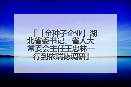 「金种子企业」湖北省委书记、省人大常委会主任王忠林一行到依瑞德调研