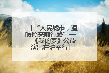“人民城市，温暖照亮前行路”——《我的梦》公益演出在沪举行