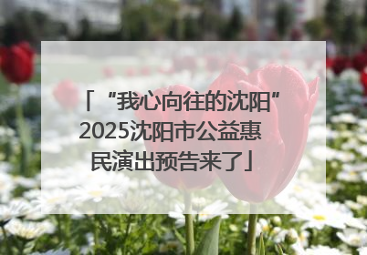 “我心向往的沈阳”2025沈阳市公益惠民演出预告来了