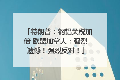 特朗普：钢铝关税加倍 欧盟加拿大：强烈遗憾！强烈反对！