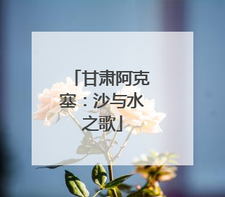 甘肃阿克塞：沙与水之歌