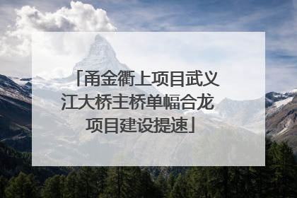 甬金衢上项目武义江大桥主桥单幅合龙 项目建设提速