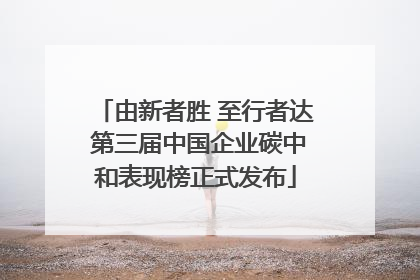 由新者胜 至行者达 第三届中国企业碳中和表现榜正式发布