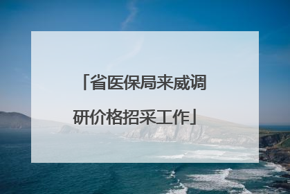 省医保局来威调研价格招采工作