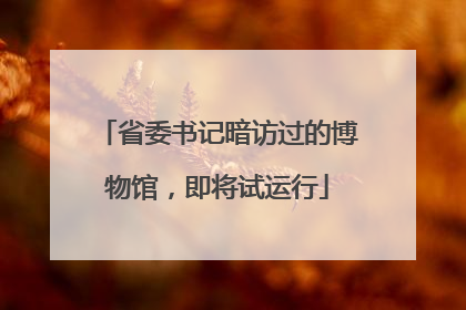 省委书记暗访过的博物馆，即将试运行