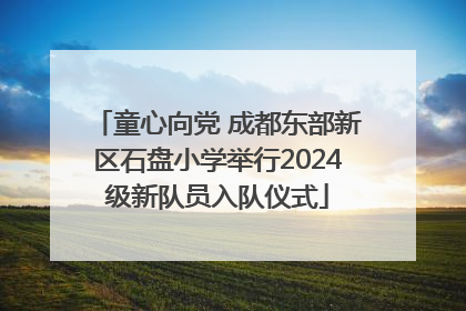 童心向党 成都东部新区石盘小学举行2024级新队员入队仪式