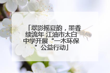 翠影摇夏韵，墨香续流年 江油市太白中学开展“一木环保”公益行动