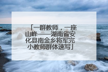 一群教师，一座山峰——湖南省安化县南金乡将军完小教师群体速写