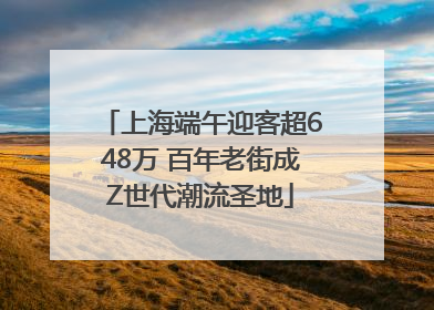 上海端午迎客超648万 百年老街成Z世代潮流圣地