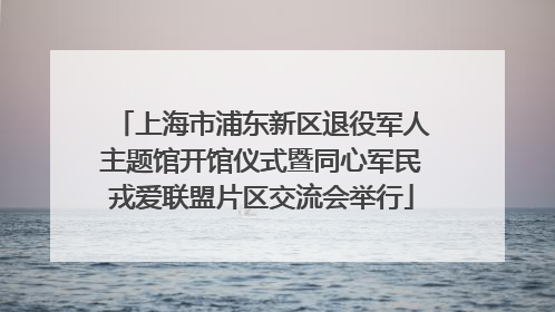 上海市浦东新区退役军人主题馆开馆仪式暨同心军民戎爱联盟片区交流会举行