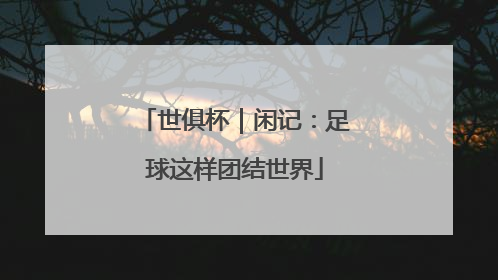 世俱杯｜闲记：足球这样团结世界