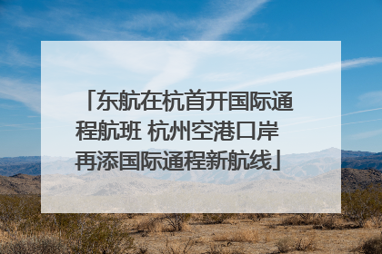 东航在杭首开国际通程航班 杭州空港口岸再添国际通程新航线