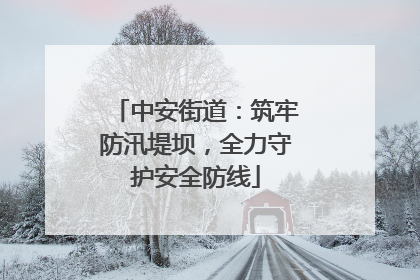 中安街道：筑牢防汛堤坝，全力守护安全防线