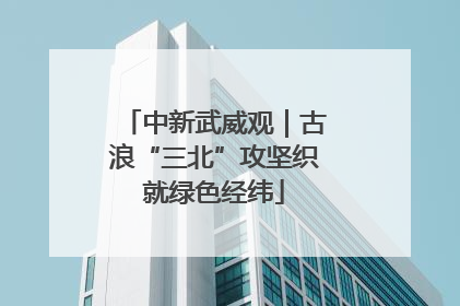 中新武威观｜古浪“三北”攻坚织就绿色经纬