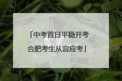 中考首日平稳开考 合肥考生从容应考