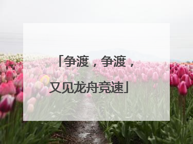 争渡，争渡，又见龙舟竞速