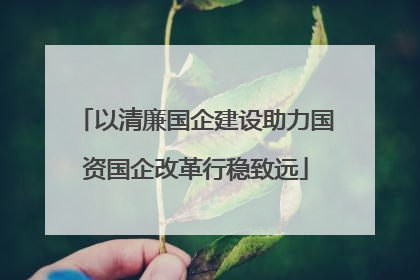 以清廉国企建设助力国资国企改革行稳致远