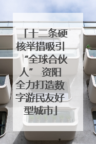 十二条硬核举措吸引“全球合伙人” 资阳全力打造数字游民友好型城市