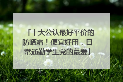 十大公认最好平价的防晒霜！便宜好用，日常通勤学生党的蕞爱