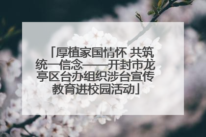 厚植家国情怀 共筑统一信念——开封市龙亭区台办组织涉台宣传教育进校园活动