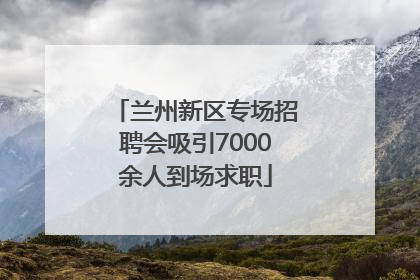 兰州新区专场招聘会吸引7000余人到场求职