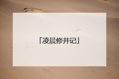 凌晨修井记