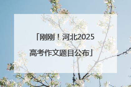 刚刚！河北2025高考作文题目公布