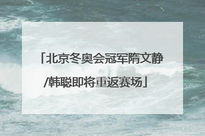 北京冬奥会冠军隋文静/韩聪即将重返赛场