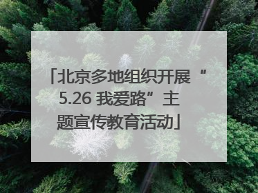北京多地组织开展“5.26 我爱路”主题宣传教育活动