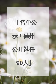 名单公示！德州公开选任90人