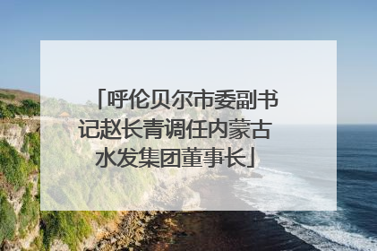 呼伦贝尔市委副书记赵长青调任内蒙古水发集团董事长