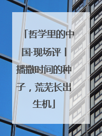 哲学里的中国·现场评丨播撒时间的种子，荒芜长出生机