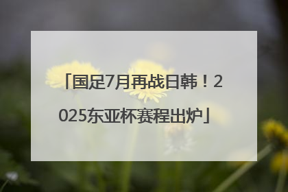 国足7月再战日韩！2025东亚杯赛程出炉