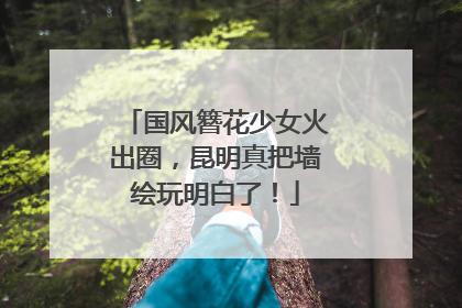 国风簪花少女火出圈，昆明真把墙绘玩明白了！