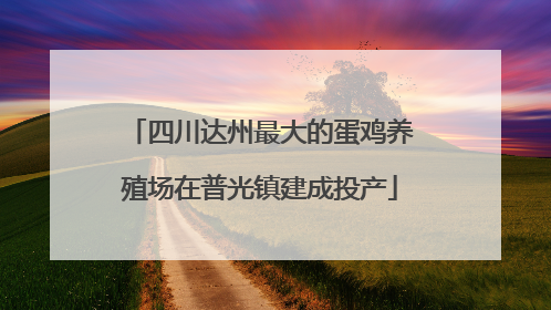 四川达州最大的蛋鸡养殖场在普光镇建成投产