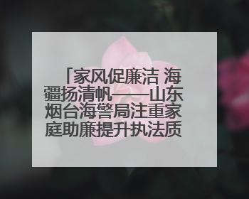 家风促廉洁 海疆扬清帆——山东烟台海警局注重家庭助廉提升执法质效侧记