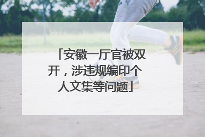 安徽一厅官被双开，涉违规编印个人文集等问题