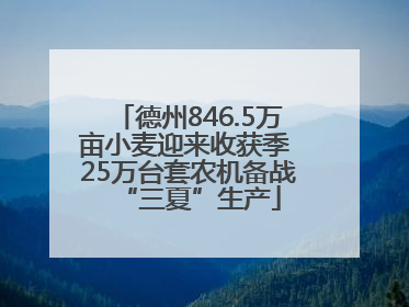 德州846.5万亩小麦迎来收获季 25万台套农机备战“三夏”生产