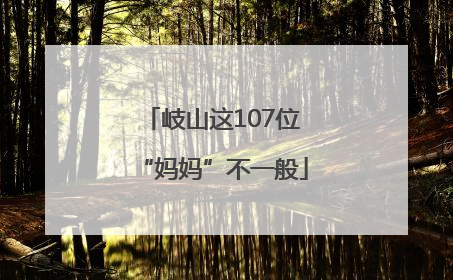 岐山这107位“妈妈”不一般