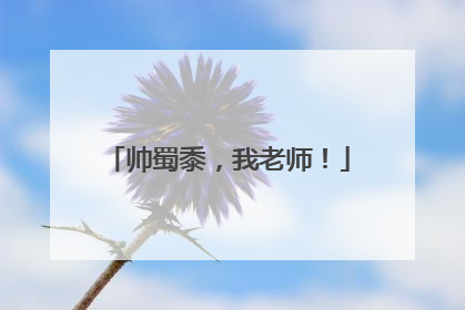 帅蜀黍，我老师！