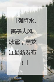 强降水、雷暴大风、冰雹，黑龙江最新发布！