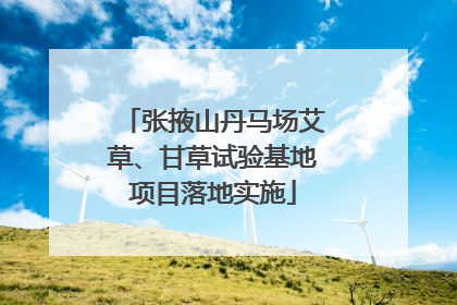张掖山丹马场艾草、甘草试验基地项目落地实施