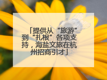 提供从“旅游”到“扎根”各项支持，海盐文旅在杭州招商引才