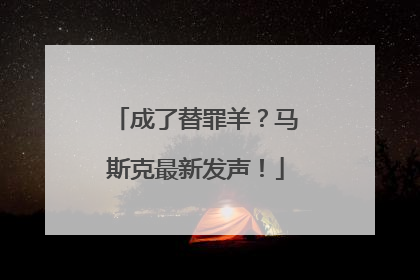成了替罪羊？马斯克最新发声！