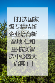 打造国家级专精特新企业培育新高地 仁和里·杭实智造中心盛大启幕！