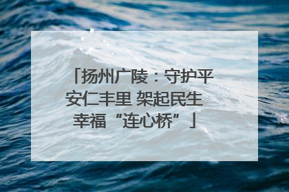 扬州广陵：守护平安仁丰里 架起民生幸福“连心桥”