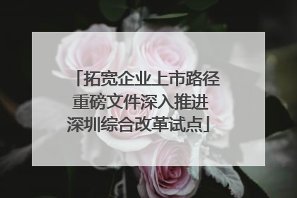 拓宽企业上市路径 重磅文件深入推进深圳综合改革试点