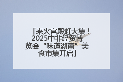 来火宫殿赶大集！2025中非经贸博览会“味道湖南”美食市集开启